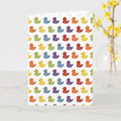 Rainbow | Gummienten | Überall auf Muster in Weiß Karte (Gelbe Blume)