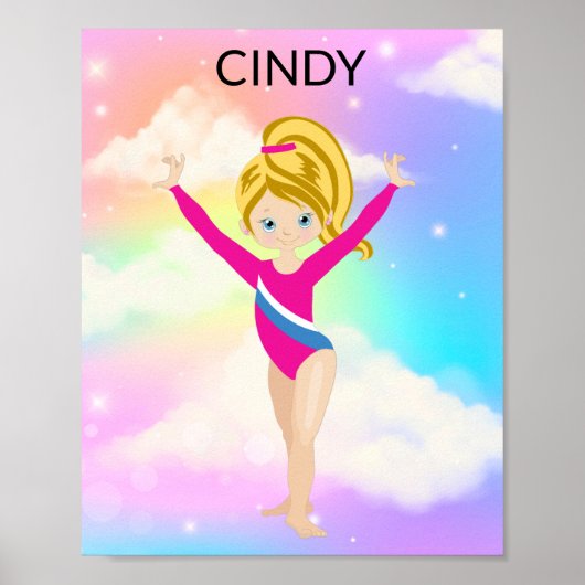 RAINBOW GYMNASTICS GYMNAST POSTER PERSONALISIERT (Vorne)