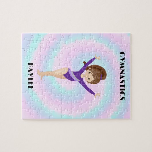 RAINBOW GYMNASTICS GYMNAST PUZZLE Personalisiert (Horizontal)