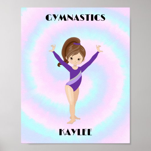 RAINBOW GYMNASTICS GYMNNAST Personalisiert Poster (Vorne)