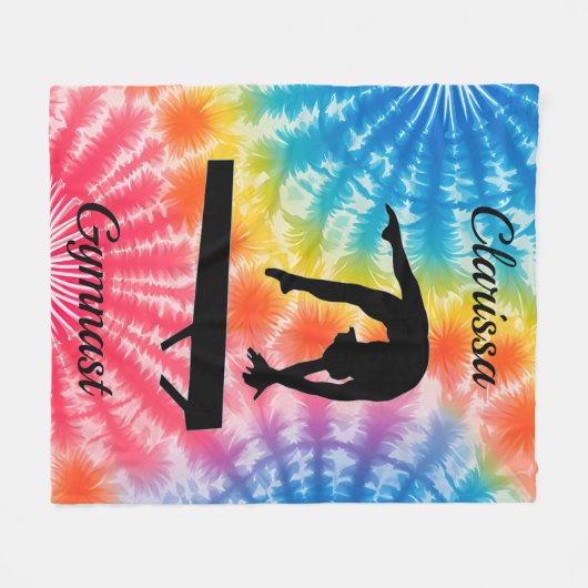 Rainbow Gymnastik Beam Personalisiert Fleecedecke (Vorderseite (Horizontal))