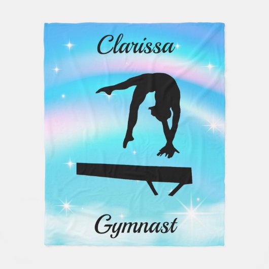 Rainbow Gymnastik Beam Personalisiert Fleecedecke (Vorderseite)