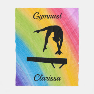 Rainbow Gymnastik Beam Personalisiert  Fleecedecke