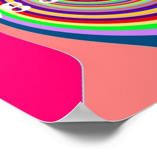 Rainbow Ha nice Day Groovy Psychedelic Pop Poster (Ecke)