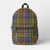 Rainbow-Hahnentrittmuster-Muster Bedruckter Rucksack (Vorderseite)