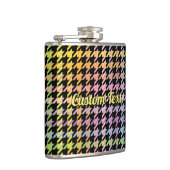 Rainbow-Hahnentrittmuster-Muster Flachmann (Rechts)