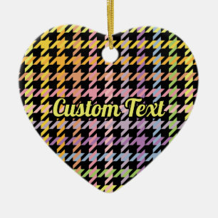 Rainbow-Hahnentrittmuster-Muster Keramik Ornament