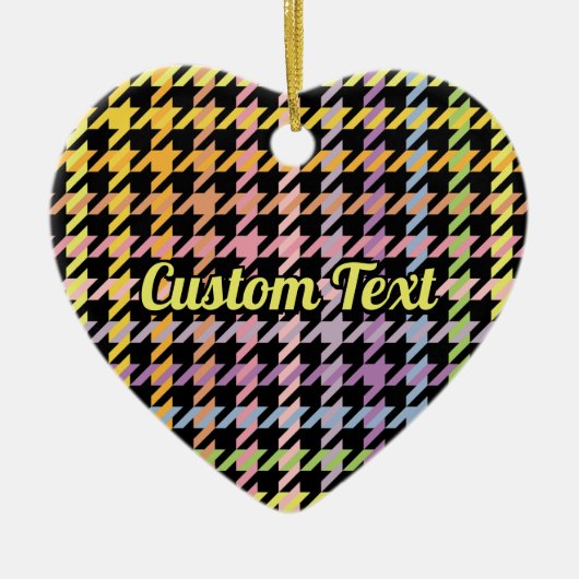 Rainbow-Hahnentrittmuster-Muster Keramik Ornament (Vorne)