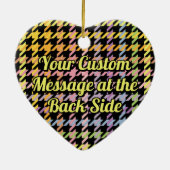 Rainbow-Hahnentrittmuster-Muster Keramik Ornament (Hinten)