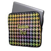 Rainbow-Hahnentrittmuster-Muster Laptopschutzhülle (Vorderseite Links)