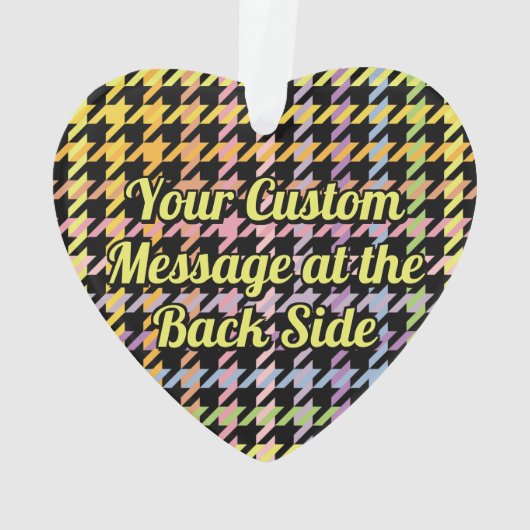 Rainbow-Hahnentrittmuster-Muster Ornament (Rückseite)