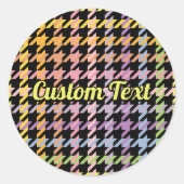 Rainbow-Hahnentrittmuster-Muster Runder Aufkleber (Vorderseite)