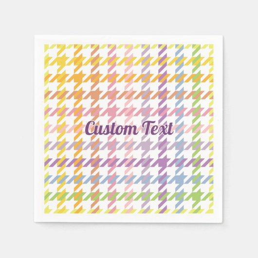 Rainbow-Hahnentrittmuster-Muster Serviette (Vorderseite)
