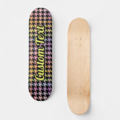 Rainbow-Hahnentrittmuster-Muster Skateboard (Vorderseite)