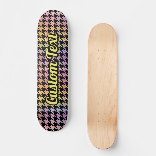 Rainbow-Hahnentrittmuster-Muster Skateboard (Vorderseite)