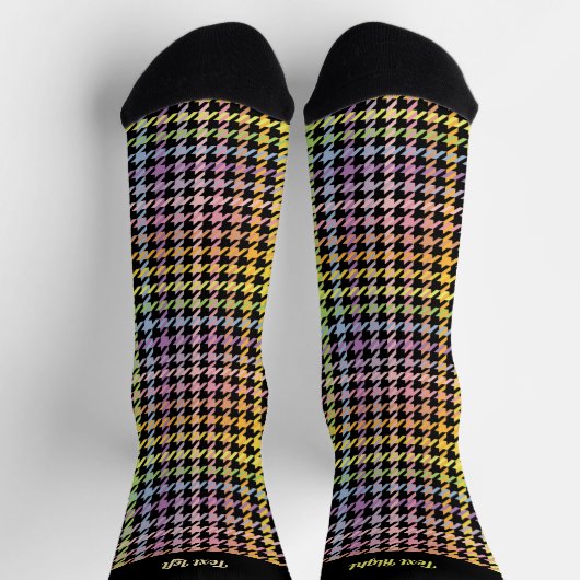 Rainbow-Hahnentrittmuster-Muster Socken (Oben)