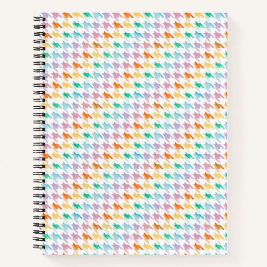 Rainbow-Hahnentrittmuster-Notebook Notizblock (Vorderseite)