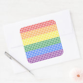 Rainbow Hahnentrittmuster Quadratischer Aufkleber (Umschlag)