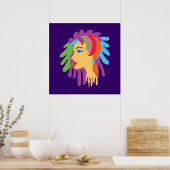 Rainbow Hair Art Poster (Küche)