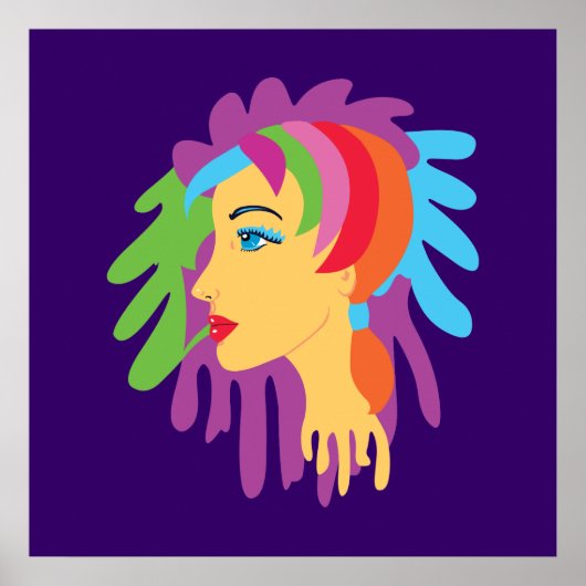 Rainbow Hair Art Poster (Vorne)