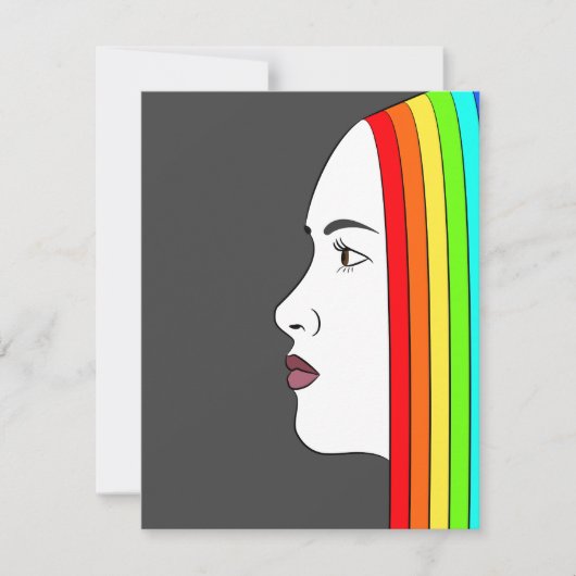 Rainbow Hair Einladung (Vorderseite)