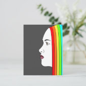 Rainbow Hair Einladung (Stehend Vorderseite)