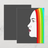 Rainbow Hair Einladung (Vorne/Hinten)