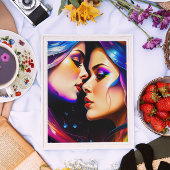Rainbow Hair Frauen in Liebe Poster