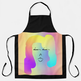 Rainbow Hair Küche Koch Baker Black Schürze
