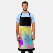 Rainbow Hair Küche Koch Baker Black Schürze (Getragen)