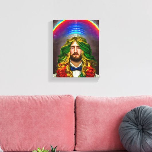 Rainbow Hair Man Man of Liebe Fantasy surreal LGBT Leinwanddruck (Insitu (Wohnzimmer))