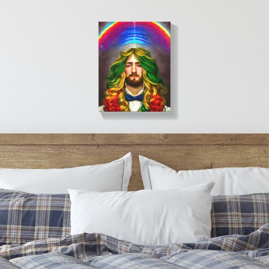 Rainbow Hair Man Man of Liebe Fantasy surreal LGBT Leinwanddruck (Insitu (Schlafzimmer))