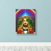 Rainbow Hair Man Man of Liebe Fantasy surreal LGBT Leinwanddruck (Insitu (Holzboden))