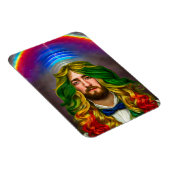 Rainbow Hair Man Man of Liebe Fantasy surreal LGBT Magnet (Rechte Seite)