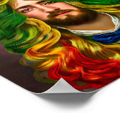 Rainbow Hair Man Man of Liebe Fantasy surreal LGBT Poster (Ecke)