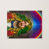 Rainbow Hair Man Man of Liebe Fantasy surreal LGBT Puzzle (Horizontal)