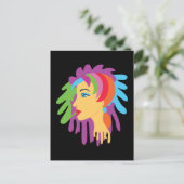 Rainbow Hair Postkarte (Stehend Vorderseite)