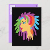 Rainbow Hair Postkarte (Vorne/Hinten)