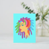 Rainbow Hair Postkarte (Stehend Vorderseite)