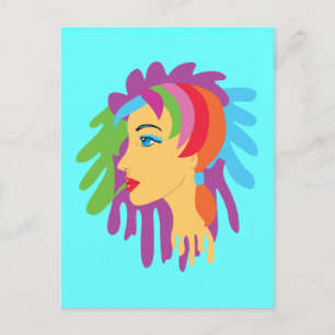 Rainbow Hair Postkarte