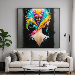 Rainbow Hair - Rückwärts Portrait Style Poster