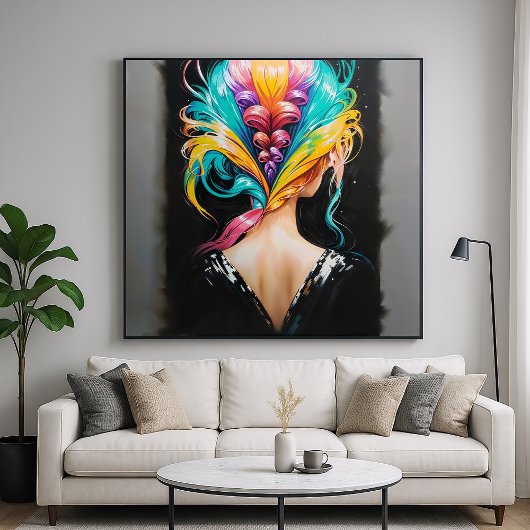 Rainbow Hair - Rückwärts Portrait Style Poster