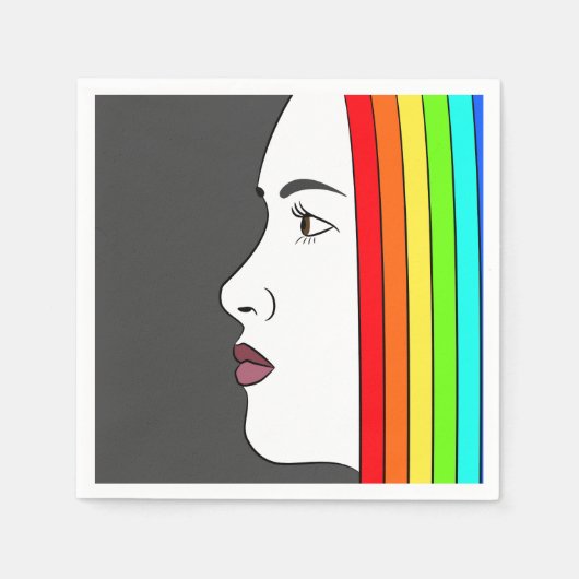 Rainbow Hair Serviette (Vorderseite)