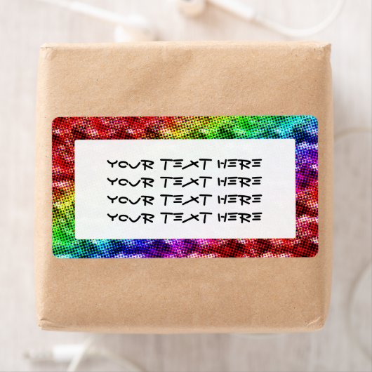 Rainbow Halftone Art Grunge Unique Address Labels (Insitu)