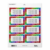 Rainbow Halftone Art Grunge Unique Address Labels (Vorne)