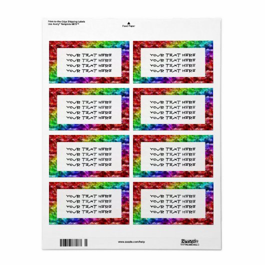 Rainbow Halftone Art Grunge Unique Address Labels (Vorne)