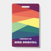 Rainbow Hall Passes für Lehrer Ausweis (Rückseite)