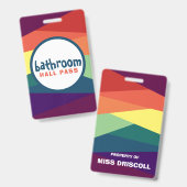 Rainbow Hall Passes für Lehrer Ausweis (Vorder- & Rückseite)