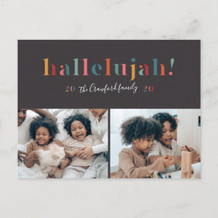 Rainbow Hallelujah Holiday Card Feiertagspostkarte