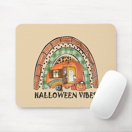 Rainbow Halloween Vibes Camper/ Anhänger Mousepad (Mit Mouse)
